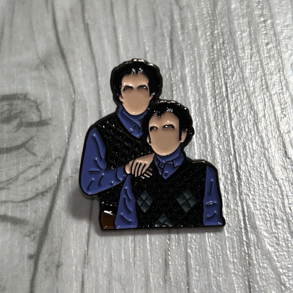 Step Brothers Dale and Brennan family portrait enamel pin